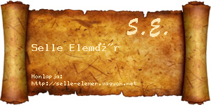 Selle Elemér névjegykártya