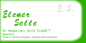 elemer selle business card